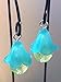 Fairy Garden Blue Hanging Miniature Lanterns Set of 2. Dollhouse, Terrarium Décor.