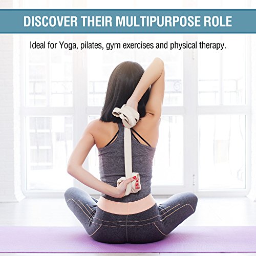 image for pete's choice Set of 2 Yoga Exercise Adjustable Straps 8Ft Thick Cotto
