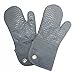 Silicone Groment Oven Mitts with Heat Resistant Non-Slip Set of 2, Cotton Quilting Lining, Oven Gloves and Pot Holders Kitchen Set for BBQ Cooking Baking, Grilling, Barbecue, Machine Washable Grey