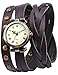 AMPM24 Lady Women Wrap Around Bracelet Brown Long Leather Quartz Watch WAA341