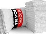 Utopia Towels Washcloths (24 Pack, 12 x 12 Inch) Pure Cotton Wash Cloth Multi-Purpose Highly Absorbent Extra Soft for Face, Hand, Gym &amp; Spa, White (Home)