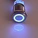 ESUPPORT Momentary 19mm 12V 5A Blue LED Light Angel Eye Metal Push Button Toggle Switch Socket Plug Wire Home Office