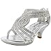 J.J.F Shoes Fabulous Angel-37K Kids Little Girls Bling Rhinestone Platform Dress Heels Sandals,Silver,13