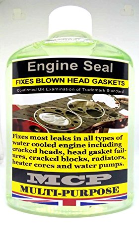 ENGINE SEAL HEAD GASKET SEALER ,MCP, REPAIRS BLOWN HEAD GASKET & ENGINE BLOCKS,,USING ALL AUTOMOTIVE MANUFACTURES,,,Engine Seal ,MCP,,Confirmed UK Examination of Trademark Standard ,ENGINE SEAL WRAPPED BLOWN HEAD GASKETS & ENGINE BLOCKS,,,DIESEL & PETROL,,,Engine Seal, fixes most leaks in all types of water cooled engine including cracked heads, head gasket failures, cracked blocks, radiators, heater cores and water pumps.