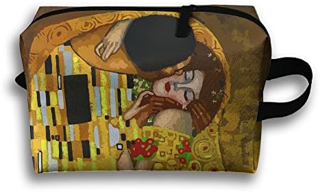 LEIJGS Gustav Klimt Kisses Small Travel Toiletry Bag Super Light Toiletry Organizer For Overnight Trip Bag