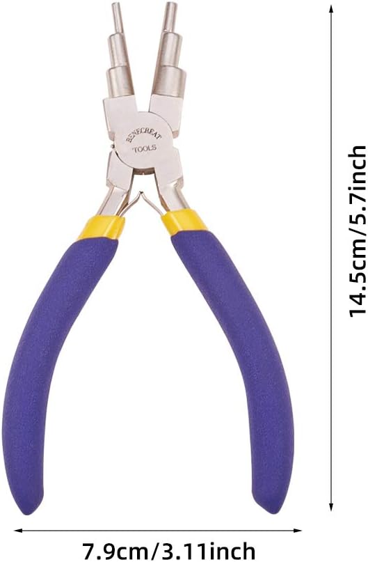 BENECREAT 6 in 1 Bail Making Pliers 6Inch Carbon Steel Wire Forming Bail Making Shaping Jump Ring Pliers for Jewelry Crafts Making 3mm to 10mm - Image 5