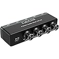 Cubilux 4-Channel 3.5mm Audio Mixer, Ultra-Low-Noise Mini Audio Mixer for Sub-Mixing, 1/8 TS/TRS Input, Stereo Switcher Suitable for Guitars, Bass, Keyboards