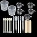 SUBANG Silicone Casting Molds Resin Molds - Silicone Resin Jewelry Making Molds and Tools Set with Wooden Stick, Plastic Spoons, Plastic Droppers,Cups and Glitter Powder Sequins, Total 48 Pieces