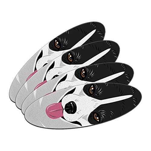 Cardigan Welsh Corgi Black White Dog Pet Oval Nail File Emery Board 4 Pack