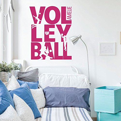 Beach Volleyball Wall Decal - Silhouette - Vinyl Decor for Girls or Tween's Bedroom or Playroom - Sports Decorations