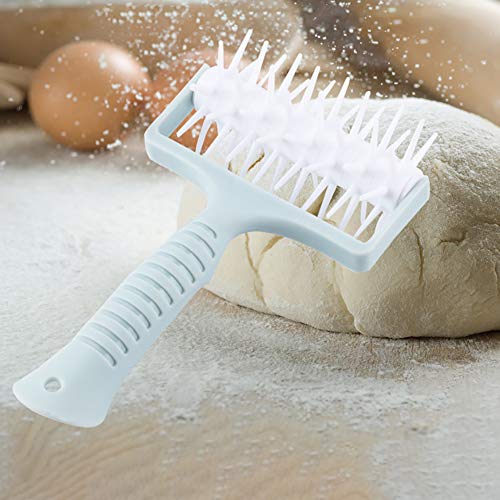 millet16zjh Pizza Needles Rolling Pins Bread Cookies Dough Roller Hole Punch Baking Tool - Light Blue