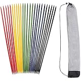 Jumbo Pick Up Sticks Classic Wooden Game, Outdoor or Indoor Fun Strategy and Coordination Game for Adults and Kids by Hey! Play!