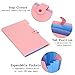 BTSKY Expanding File Folder- Smiling Face A4 and Letter Size Archival File Holder Organizer, 5 Pockets (Pink)
