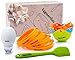 Eggssentials 4 Egg Ring Set | Egg Rings Kit includes 4 Egg Poacher Cups | 1 Egg Yolk Separator| 1 Silicone Spatula| In Gift Box
