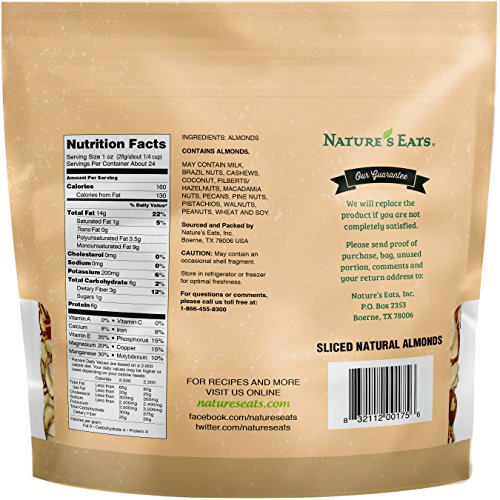 Nature's Eats Natural Sliced Almonds, 24 Ounce