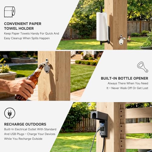 SUNYRISY 6x8 Ft Wood Grill Gazebo Review: Hardtop Outdoor Bar with TV Mount image 22