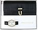 Gino Milano Women's Gold Leather Band Watch & Matching Tri-Fold Wallet Set - Black