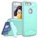 Google Pixel Case, Teelevo [Card Slot Holder] Dual Layer Shock Absorption Protective with Credit Card Slot and Kickstand Wallet Case Heavy Duty Bumper for Google Pixel (2016) - Mint Green