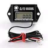 Runleader HM026A Self Powered Engine Digital Maintenance Tachometer Hour Meter for Lawn Mower Generator Dirtbike Motorcycle Outboard Marine Paramotors Snowmobile and Chainsaws