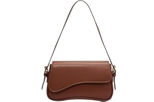 AMSZKE Shoulder Bag for Women Y2K Trendy Purse Vegan Leather Hobo Handbags Clutch Saddle Bag with 2 Removable Strap