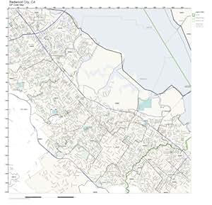ZIP Code Wall Map of Redwood City, CA ZIP Code Map Not Laminated