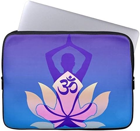Eratio Vibrant Hue Om Lotus Yoga Pose Neoprene Laptop Sleeve 15 Inch Macbook Air Case Macbook Pro Sleeve and 15 Inch Laptop Bag
