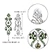 EVER FAITH Bridal Silver-Tone Flower Vase Chandelier Pierced Dangle Earrings Austrian Crystal Green
