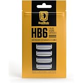 HeadBlade Men's HB6 Refill Shaving Razor Blades - 6 Stainless Steel Blades for No Tugging or Pulling, Shave Less, Works for Face, Body, and Scalp (4 Blades) 1 Pack