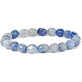Justinstones Natural Gemstone Crystal Healing 8mm Freeform Pebble Bead Stretch Bracelets Reiki Yoga Anxiety 6.5 inch