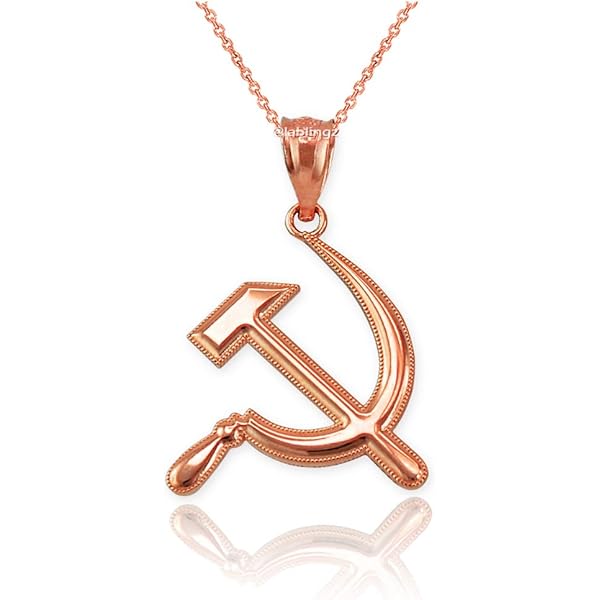 Amazon.com: LA BLINGZ 10K Yellow Gold Hammer and Sickle Pendant
