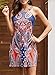 Happy Sailed Women Summer Dress Coverup Dress Floral Print Bohemian Beach Dresses,Large Blue