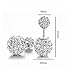 Foreverstore 925 Sterling Silver Stud Earrings Gold Plated Reversible Double Ball Crystal
