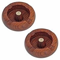 Fine Craft India Portable 3.1 Inch Wooden Cigarette Ashtray Holder Women Outdoor Home Accessories Handmade Gifts for Men