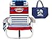 Tommy Bahama Backpack Beach Chair/Red White Blue Stripes + 1 Medium Tote Bag