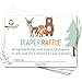 50 Diaper Raffle Tickets for Baby Shower Boy or Girl (50 Pack) - Bring a Pack of Diapers to Win a Prize - Baby Shower Invitations Inserts Request Cards Games Decorations Supplies - Woodland