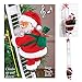 Electric Santa Climbing Ladder to Tree, Climbing Up and Down Santa Claus on Ladder with Music and Bag of Presents Tree Holiday Party Home Door Wall Decoration Xmas Ornament Toys Gift