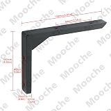 Mooche 4Pcs Heavy Duty Shelf Brackets 6 Inch Black Stainless Steel Triangular view 7
