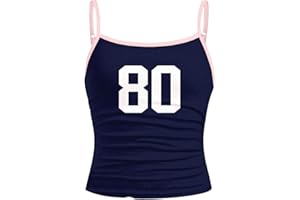 RoseSeek Girl's Sleeveless Jersey Shirts Number Graphic Camisole Tops Workout Sports Y2K Top