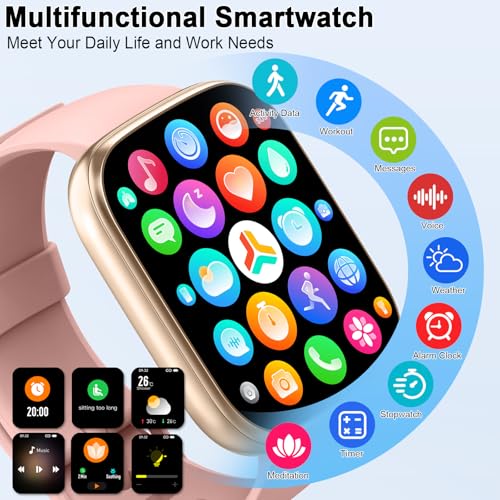 Women's Smart Watch, 1.95 inch HD Smartwatch with Bluetooth Calls, New Smart Watch with Heart Rate Monitor/Sleep Monitor/Pedometer, 110+ Sports Modes, IP68 Activity Bracelet for Android iOS