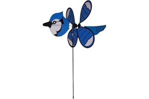 In the Breeze 2818 — Baby Blue Jay Ground Spinner — Small Wind Spinner for Gardens, Planters, Flower Pots, Yards