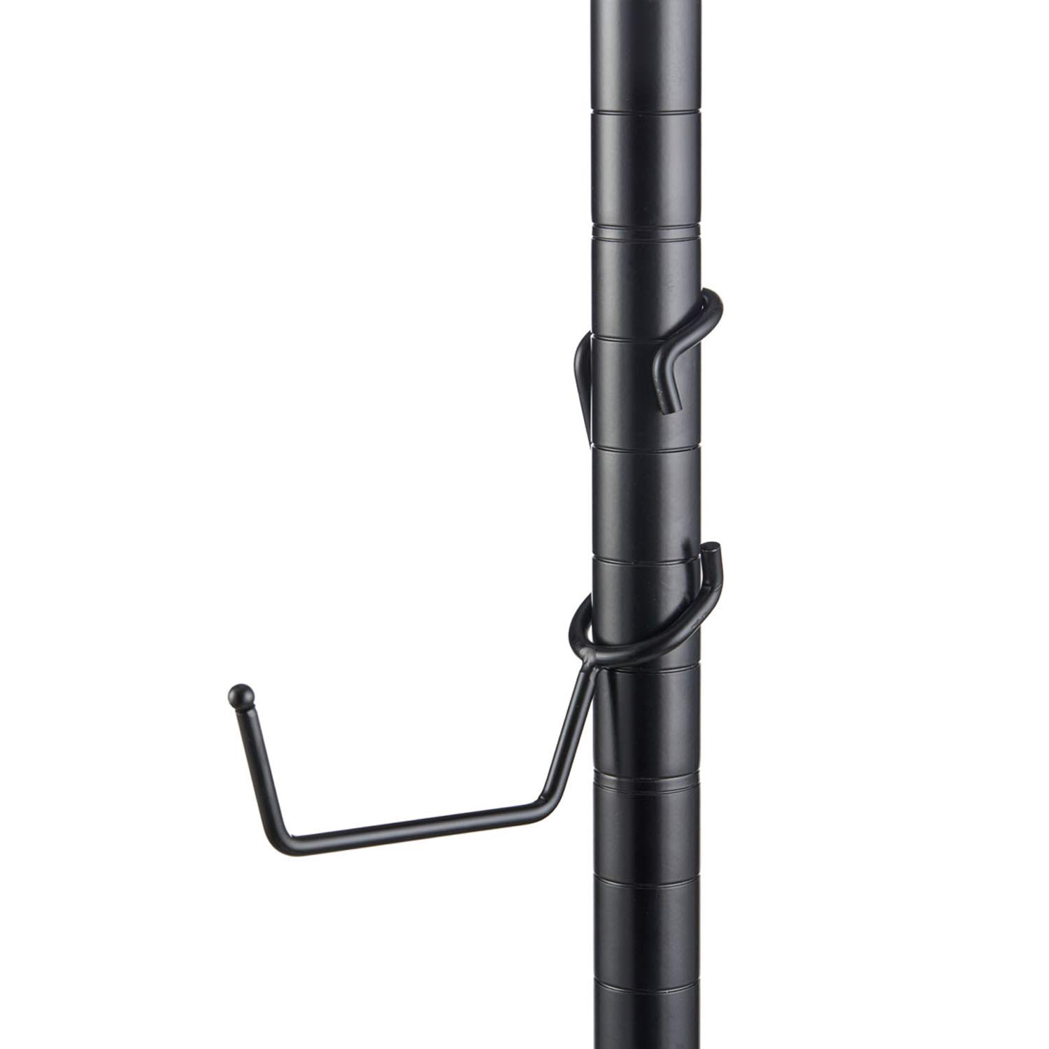 Shelf Pole Hooks | 5-Pack Black Utility Hooks | Snap-On Hanging Hooks for 1" Wire, Metal & Metro Shelving | Heavy Duty Garage, Workshop & Basement Storage Hooks