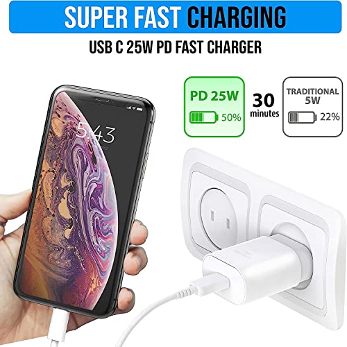 USB C 25W PD Fast Charger Block for iPhone 14 13 More Power Type C Charger Wall Plug Adapter