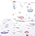 J-pinno Mermaid Fish Turtle Happy Playing Cute Twin 100% Cotton 3 Pieces Sheet Set for Kids Girls Children, Flat Sheet + Fitted Sheet + Pillowcase Bedding Decoration Gift Set