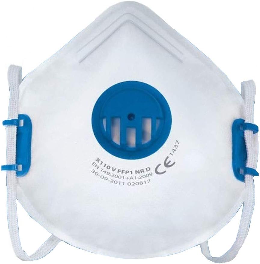 FFP1 NR Protective Mask Fine Dust Mask with Valve Face Mask Rubber Band Breath White