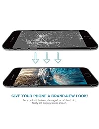 SZFIXEZ   Juego de 2 protectores de pantalla de repuesto para iPhone 6 Plus (incluye botón de inicio, cámara, pantalla LCD y digitalizador táctil)