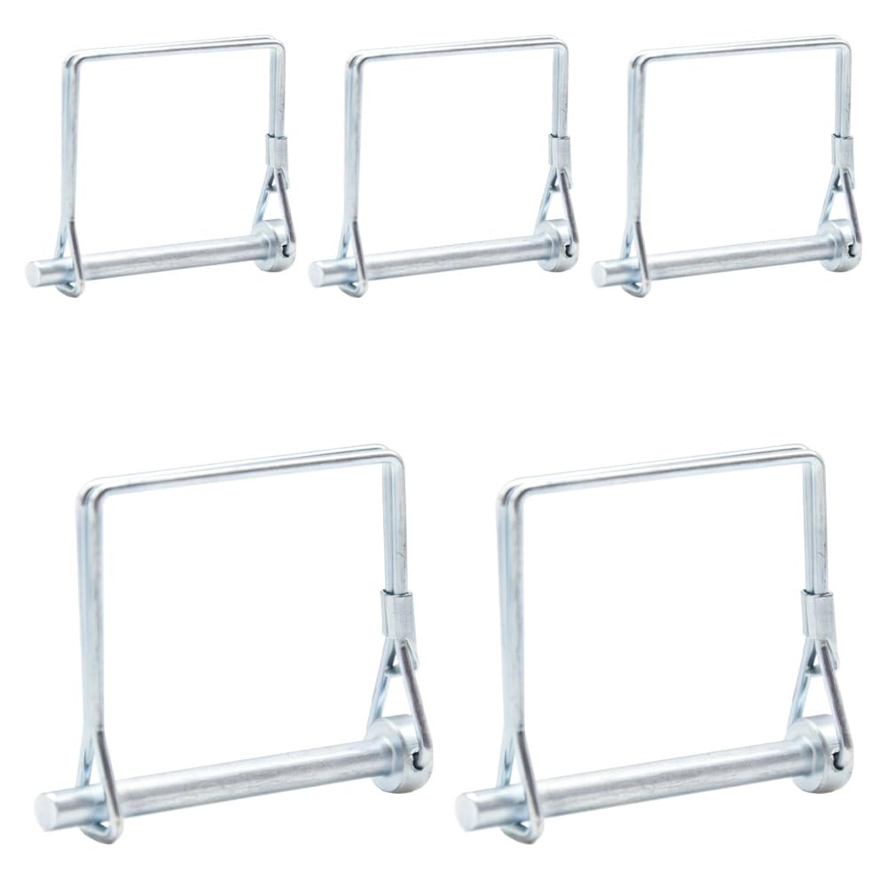 CEEYSEE 5Pcs Shaft Locking Pin 6mm Trailers Lock Hitch Lock Pin Zinc Plated Carbon Steel Round Loop Safety Wire Lock Pin Length 60mm for Farm Trailers Trolley Wagons Lawn Garden Towing(FX/6x60mm)