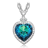 LadyColour Heart of Ocean Swarovski Crystals Necklace Jewelry for Women Sapphire Pendant Fashion Jewelry for Women Birthday Gifts for Women Mom Wife Anniversary Gifts for her Prime Deals Sale 2017