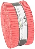 Kona Cotton Solids Pink Flamingo Roll Up 40 2.5-inch Strips Jelly Roll Robert Kaufman RU-628-40