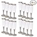 Hard Plastic Champagne Flutes With Silver Rim And Base. 6 Ounce Capacity, Set of 16 Disposable Glass Drinkware.