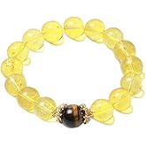 Autumn Yellow Topaz Beaded Bracelet for Women – Handmade Jewelry with Golden Tiger Eye and Rose Accents, Symbol of Wealth & Confidence
